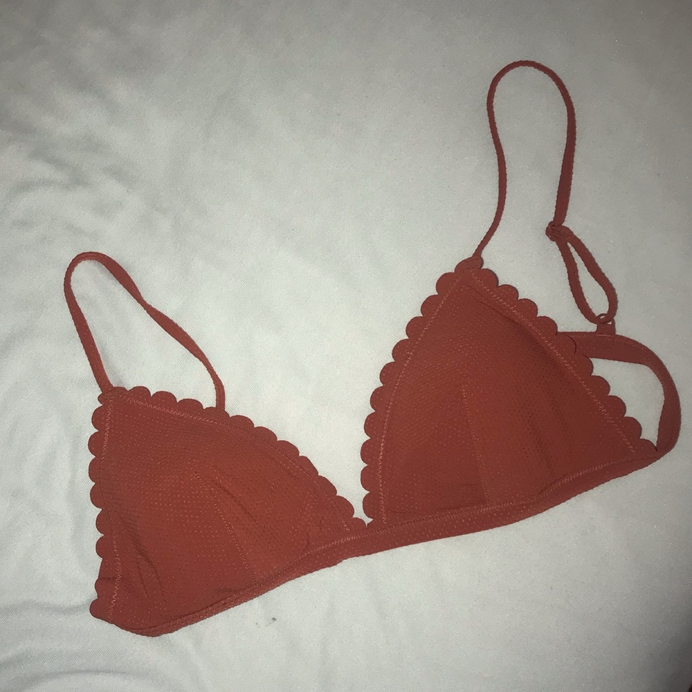 Copper color scalloped bikini top